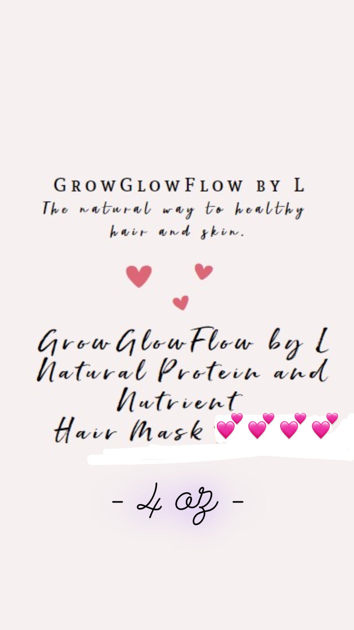 GrowGlowFlow by L Natural Protein and Nutrient Hair Mask (4 oz)